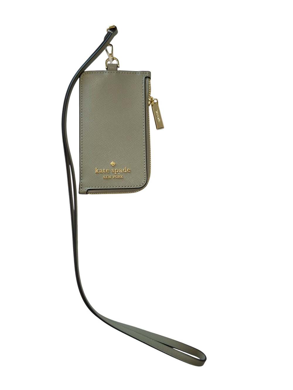 Kate Spade Card Case Lanyard ID Wallet In Oyster Shell
